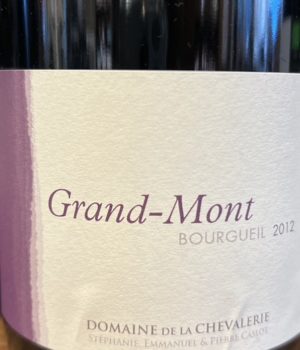 Domaine de la Chevalerie, Grand-Mont, Bourgueil, Millésime 2012, Vin rouge, Cabernet franc, Vin de Loire