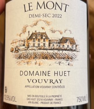 Domaine Huet, Vouvray, Le Mont, Demi-Sec, Millésime 2022, Vin blanc, Chenin blanc