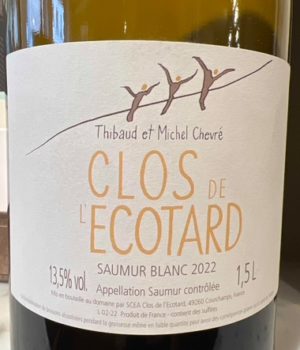 Clos de L'Ecotard, Vin blanc, Vin de Loire, Saumur blanc, Millésime 2022, Magnum